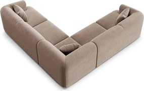 Jasnobrązowy aksamitny narożnik Campi – Cosmopolitan Design