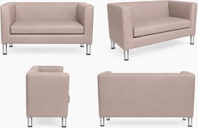 Sofa Monaco : Kolor nogi - Chrom, Kolor tkaniny - EKO-SKÓRA - 11D, Typ tkaniny - Eko-skóra , Wysokość nogi - 15 cm