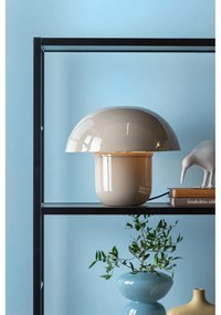 Szara lampa stołowa z metalowym kloszem (wysokość 25 cm) Fat Mushroom – Leitmotiv