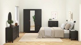 Czarna komoda z szufladami Madrid 4+4