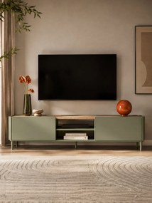 Szafka RTV Elivo 220 cm na nóżkach - eukaliptus / dąb baltic dune