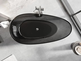 Mexen Glass wanna wolnostojąca transparentna 160 x 80 cm, black, korek chrom - 58061608013