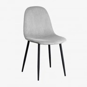 Tapicerowane Krzesło Jadalniane Glamm Negro & Sztruksu Mink Grey & Pana - Sklum