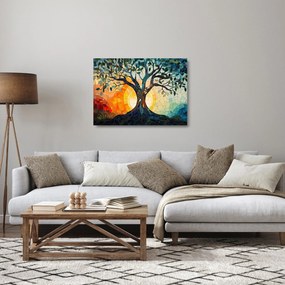 Obraz na szkle – Mozaika – słońce i drzewo I. (70x50 cm)