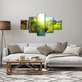 Obraz - wodospady w pralesie (125x70 cm)