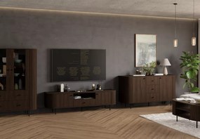 Komoda Opunio 165 cm – nowoczesna komoda z szufladami dąb cremona / beż piaskowy / dąb dunin