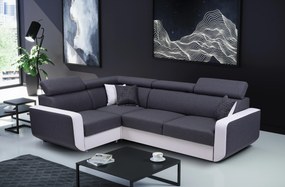 Masseno Narożnik MIRA z funkcją spania i pojemnikiem na pościel Narozniki L, Rozkładana sofa - Szary, INARI 94+MADRYT 920