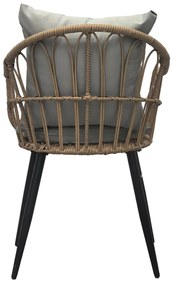 Krzesło ogrodowe Autronic, metal, polirattan, naturalny , AZ-F1406 NAT