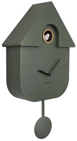 Zielony wahadłowy zegar ścienny Karlsson Modern Cuckoo, 21,5x41,5 cm