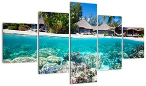 Obraz plaży na tropikalnej wyspie (125x70 cm)