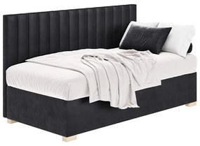 Ciemnoniebieskie łóżko dziecięce ze schowkiem i materacem 90x200 cm Chill – Ghado