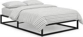 Czarne Metalowe Łózko W Stylu Industrialnym 100X200 Cm D3-A17