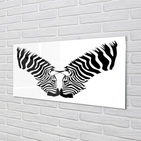 Szklany Panel Odbicie lustrzane zebra