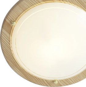 Klasyczna lampa sufitowa naturalna z białym szkłem - Mesiac