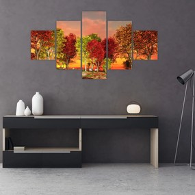 Obraz - Kolorowe drzewa (125x70 cm)