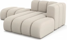 Szezlong z pufą Grand, tkanina Salvador, Beżowy, Prawy