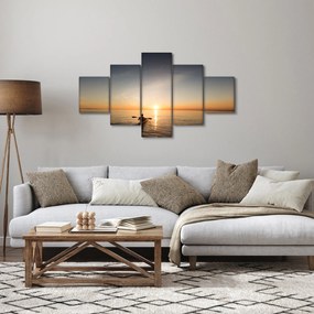 Obraz kajakarza o zachodzie słońca (125x70 cm)