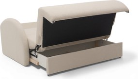 Sofa rozkładana Nubi trzyosobowa 140 cm z pojemnikiem - jasny beżowy boucle Quelle 03