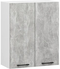 Dwudrzwiowa szafka kuchenna z półkami w kolorze betonu 80 cm  A9-H03