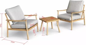 Zestaw balkonowy Palms 2-osobowy – aluminiowe meble ogrodowe z fotelami i stolikiem kawowym