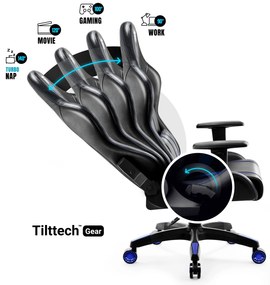 Fotel gamingowy Diablo X-One 2.0 Normal Size, czarno-niebieski