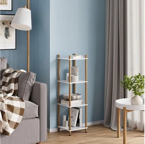 Półka narożna biały/sosna 30x30x102.5 bivio