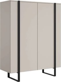 Komoda wysoka Verica 120 cm dwudrzwiowa - kaszmir / czarne nóżki