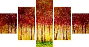 Obraz - Malowanie lasu liściastego (125x70 cm)