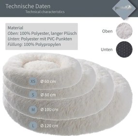 Petstuff Legowisko dla psa, okrągłe, beżowe, 120 cm