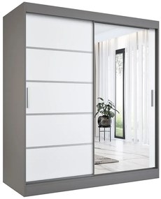 Szafa 180X200 Biały Przesuwna Antracyt + R3-M08