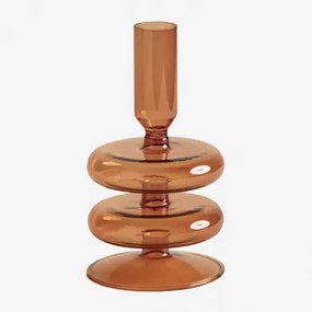 Świecznik Szklany Olmeto Żółty Bursztyn - Sklum