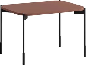 Stolik kawowy Sonatia 60 cm prostokątny na metalowych nogach - burgund
