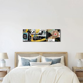 Obraz - Graffiti (z zegarem) (90x30 cm)