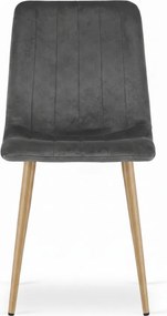 Ciemnoszare aksamitne krzesło LAVA GRAPHITE GRAY