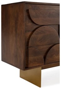 Brązowa komoda z litego drewna mango 165x76x40 cm Trisha – MOME
