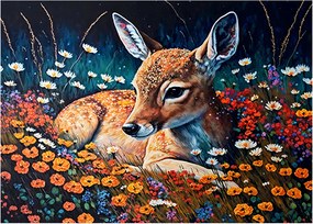 Obraz - Malowany jeleń (70x50 cm)