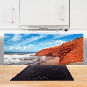 Szkło do Kuchni na Ścianę Zachód Słońca Nad Horyzontem