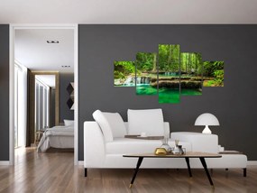 Obraz - Zielony wodospad (125x70 cm)