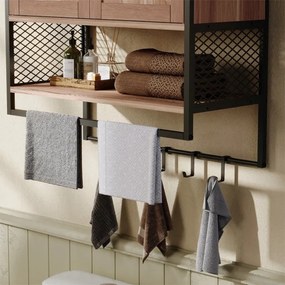 Szafka Łazienkowa Wisząca Loft – Rustykalna z Wieszakiem 66 cm