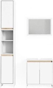 Zestaw mebli łazienkowych biały/sonoma 58x33x60 emma