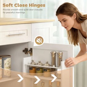 HOMCOM Mobilna wyspa kuchenna, rozszerzalny blat, drzwi szafki, szuflady, uchwyt na ręcznik, wózek kuchenny z MDF, biały | Aosom PL