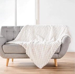 Koc w kratę z imitacji futra/Sherpa Frosty 180x220 - Douceur d'Intérieur