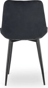 Krzesło Tapicerowane do Jadalni CHRIS Czarne Welurowe Nowoczesne Loft