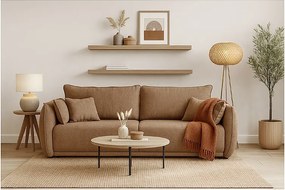 Nowoczesna sofa Loren z funkcją spania 238x102x91 cm – jasnobrązowa Raven 34