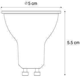 Zestaw 5 GU10 dimbare LED lamp 3W 200 lm 2200 - 6500K