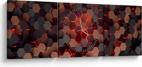 Obraz - Futurystyczna abstrakcja (z zegarem) (90x30 cm)