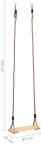 Sosnowa huśtawka drewna z litego 200 cm B1-H19