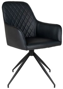 Czarny tapicerowany fotel jadalniany Harbo – House Nordic