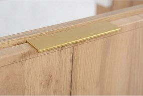 Szafka łazienkowa, dąb craft / biały, uchwyt złoty, 120 ( 2 x 60) x 46 x 57 cm
