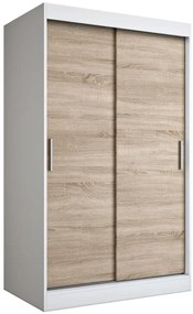 Szafa przesuwna biel + dąb sonoma 120 cm - Erco 3X